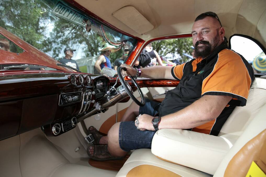 Mick Lear, of Brisbane, with his 1953 Ford Mainline.  Photo: Jeffrey Chan