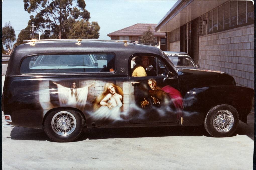 Customised Holden FJ hearse owned by Pat Fay. Photo: Supplied