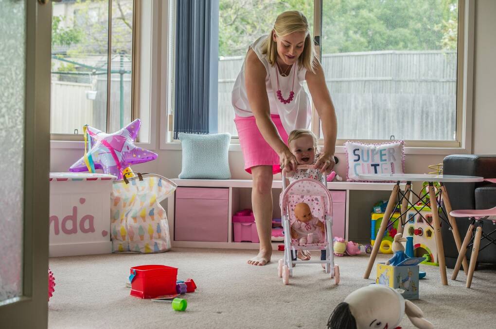 Alex Warner of Nicholls, with 14-month-old daughter Lucinda, wants more new mums to talk about postnatal depression. Photo: Karleen Minney