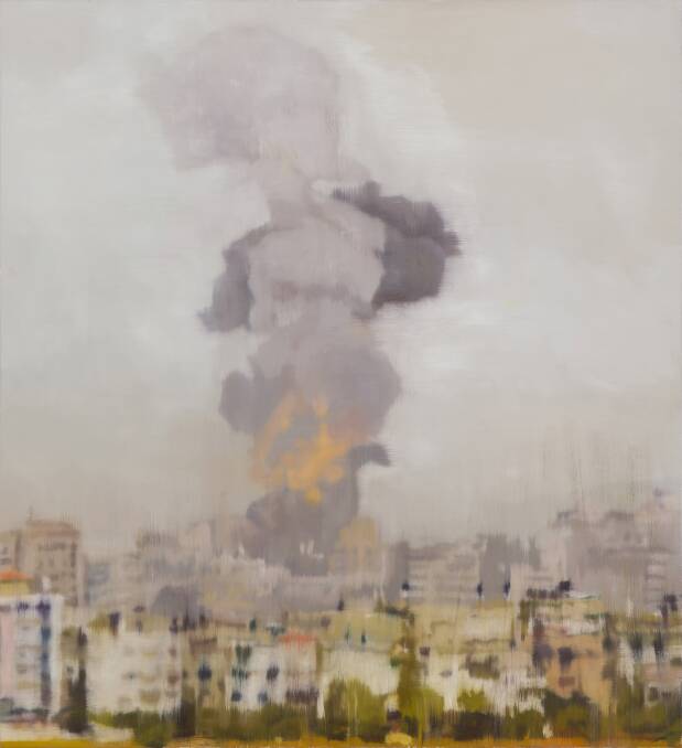 Kate Steven's 'Gaza'. The winning painting features the war-torn city of Gaza. Photo: Kate Stevens