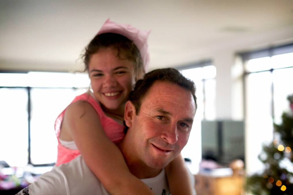 Canberra Raiders coach Ricky Stuart and his daughter Emma. Photo: Supplied