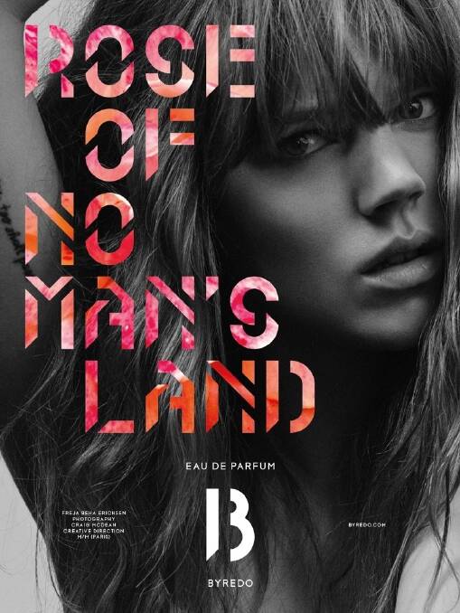 The advert from Rose Of No-Man's Land fragrance campaign.