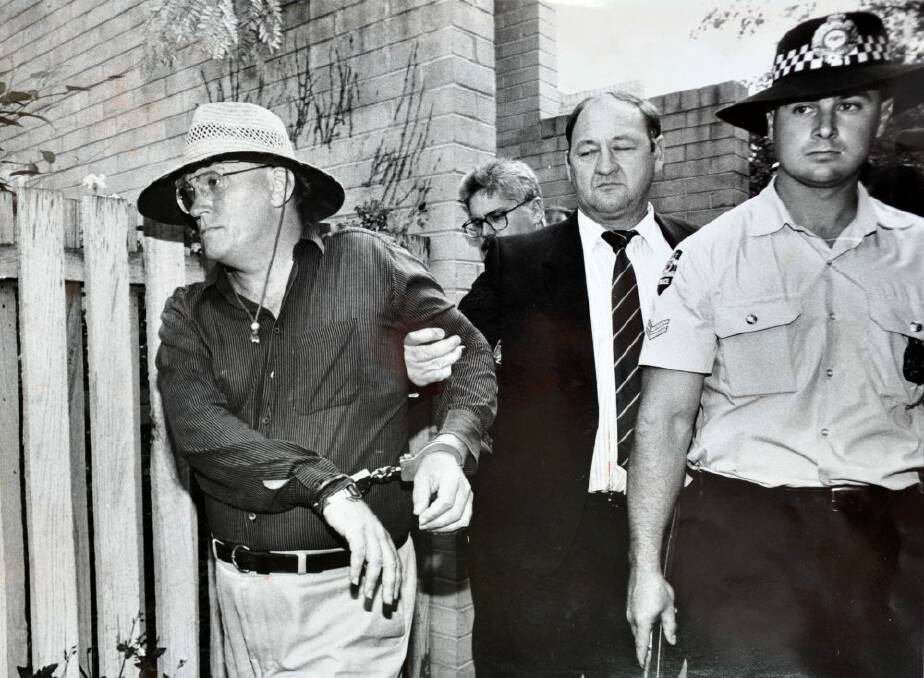 The arrest of the Colin Winchester murder suspect, David Harold Eastman, at his Reid flat in 1992. Photo: Graham Tidy