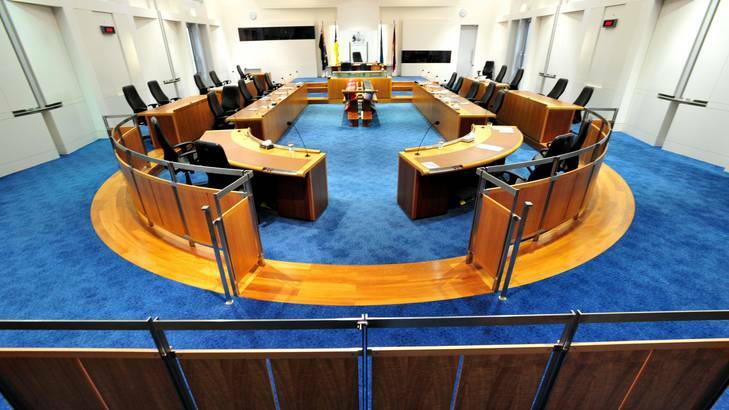 An empty ACT Legislative Assembly chamber. Photo: Karleen Minney