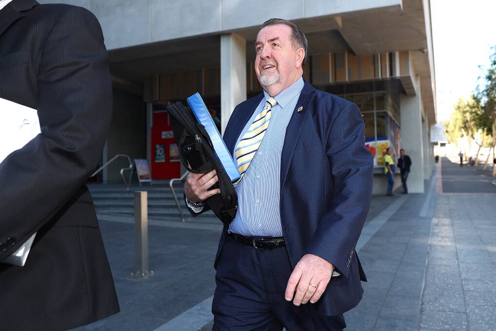 Councillor Paul Tully arrives for the CCC public hearing in Brisbane in 2017. Photo: Chris Hyde - Fairfax Media