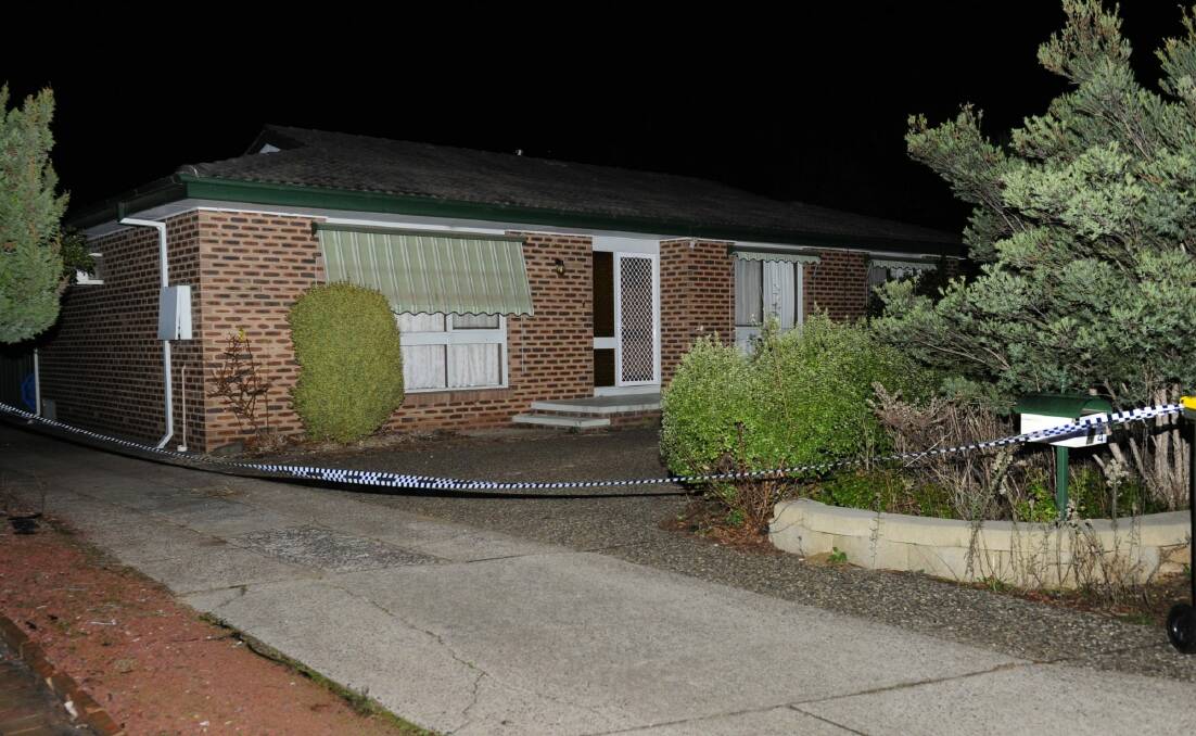 Police have established a crime scene at a Kaleen home. Photo: Melissa Adams  
