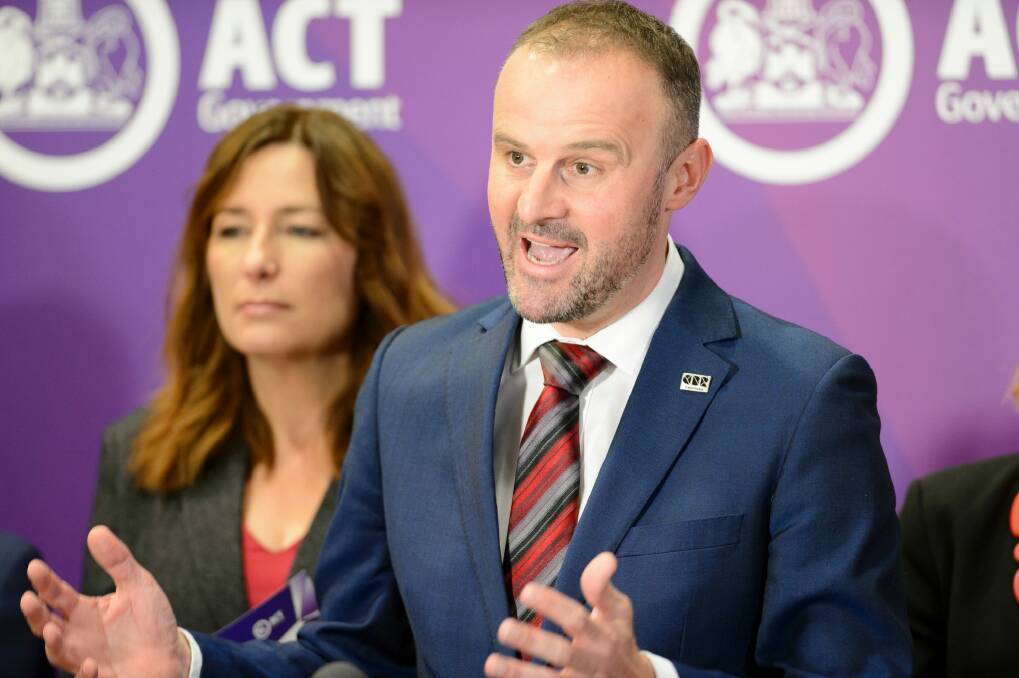 ACT Chief Minister Andrew Barr launching the 2017 budget in June: More worried about the asset-poor who can't buy a house than the asset-rich whose rates bills are on the way up. Photo: Sitthixay Ditthavong