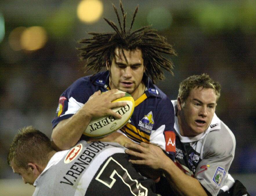 George Smith playing for the Brumbies in 2001. Photo: Nick Laham