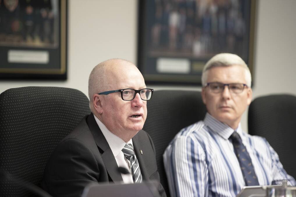 Planning minister Mick Gentleman (left) and planning chief Ben Ponton, who fronted the inquiry on Wednesday. Photo: Sitthixay Ditthavong
