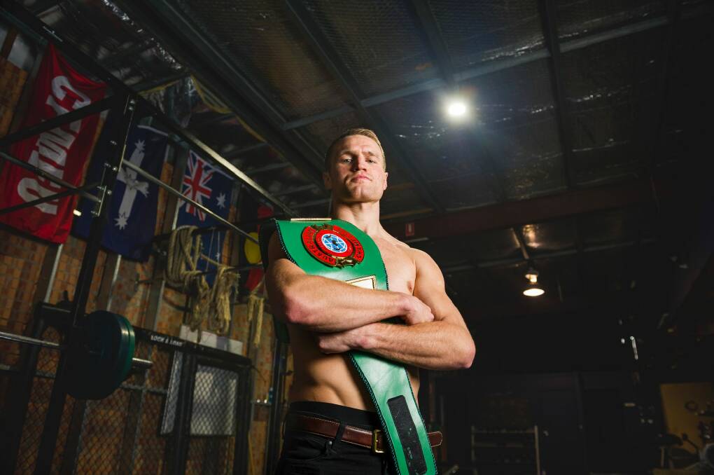 Canberra boxer Dave Toussaint has a new belt. Photo: Dion Georgopoulos