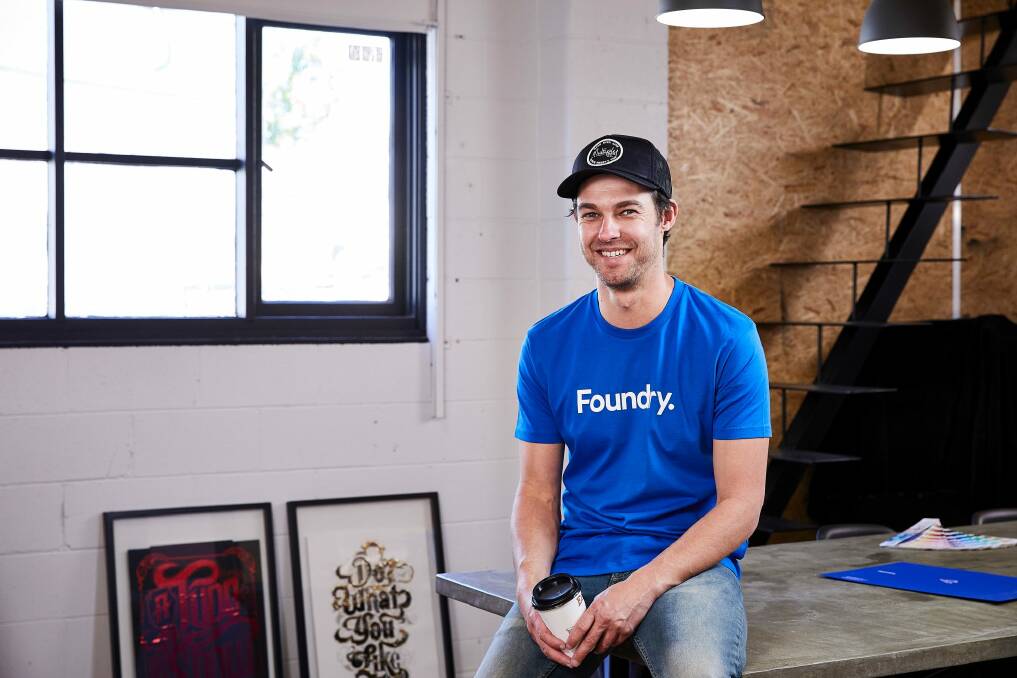 Designer Mat Colley said a six-month stint at the ATO inspired the very Canberran T-shirt. Photo: Lightbulb Studio