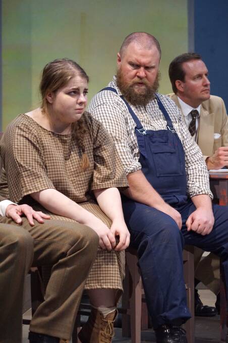 Stephanie Wilson, left, Tim Stiles and Peter Holland in <i>To Kill A Mockingbird</i>.  Photo: Helen Drum