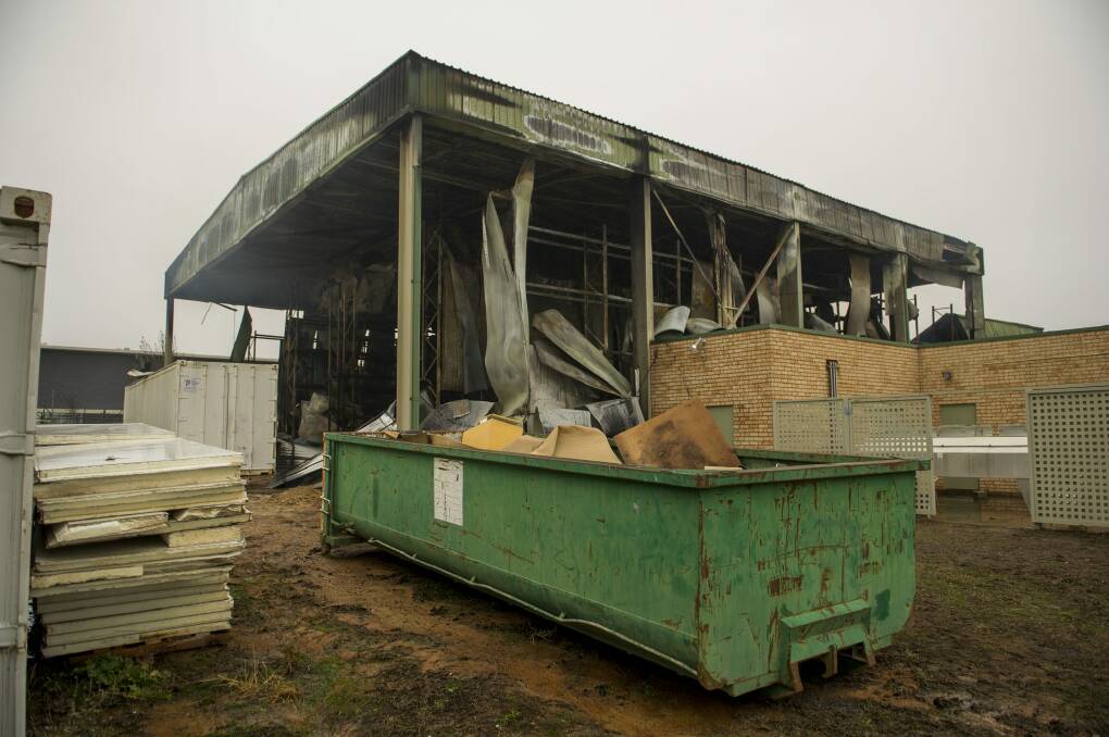Pialligo Estate's smokehouse was badly damaged. Photo: Jay Cronan