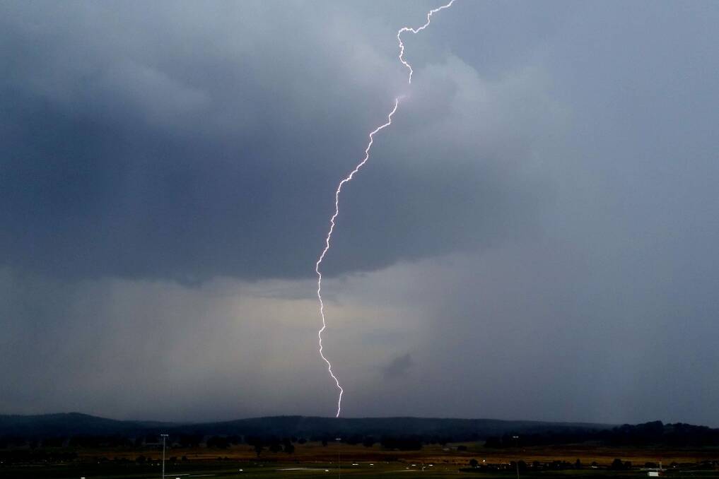 Lightning strikes during a February storm in Canberra.  Photo: Stas Toulchinski 