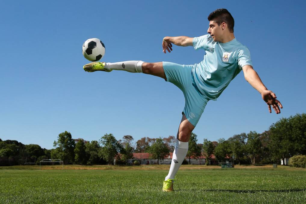 Daramalan College student Alexandru Uricaru will leave on a two-week tour of Britain with the West Ham United International Soccer Academy. Photo: Jeffrey Chan