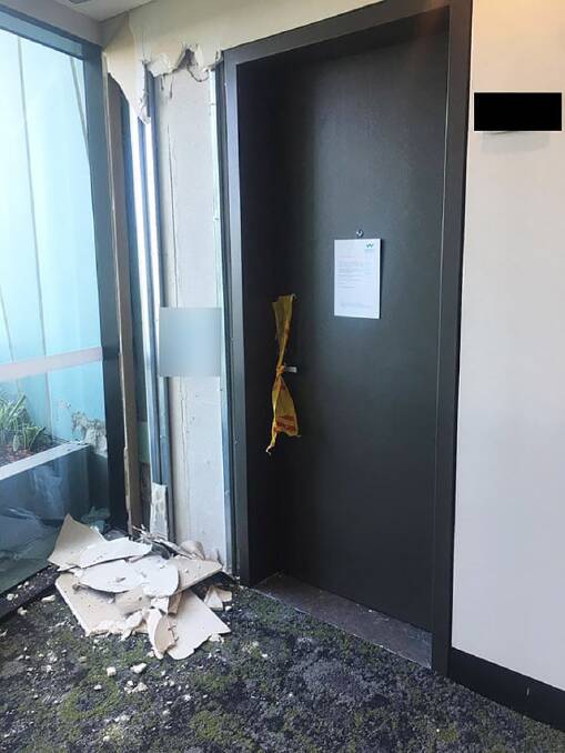 One of the structural cracks at the Opal Tower in Sydney's Olympic Park.  Photo: Supplied