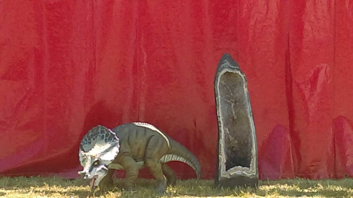 Plod the dinosaur who went missing at the National Folk Festival in Canberra.