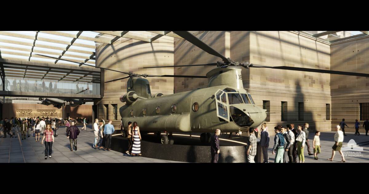 Artist impressions of the planned redevelopment of the Australian War Memorial. Photo: Supplied