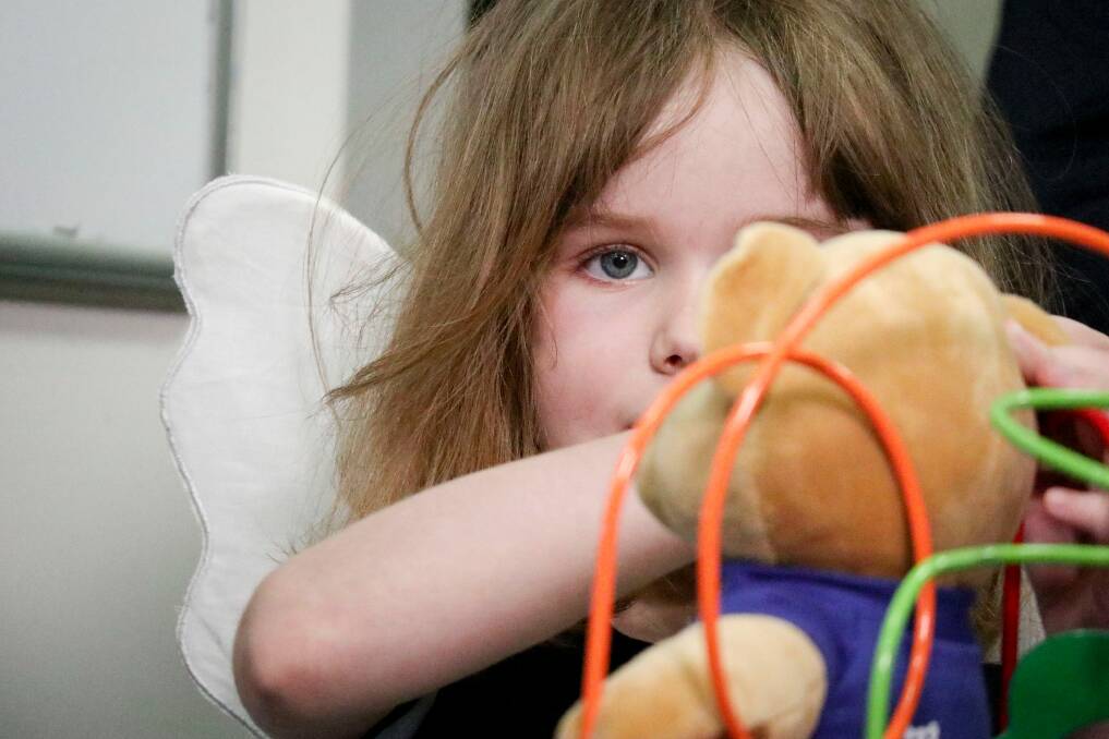 Freyja Christiansen had previously inoperable tumours removed by surgeries including one with robots. She is believed to be the first child in Australia to undergo such a procedure for her particular kind of tumour and its difficult location at the back of her throat. Photo: Alex Murray