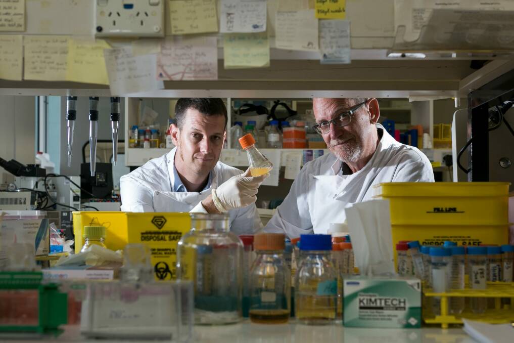 Research Fellow Keith Chappell and head of UQ professor Paul Young are developing a rapid response vaccine for emerging infections. Photo: Michelle Smith