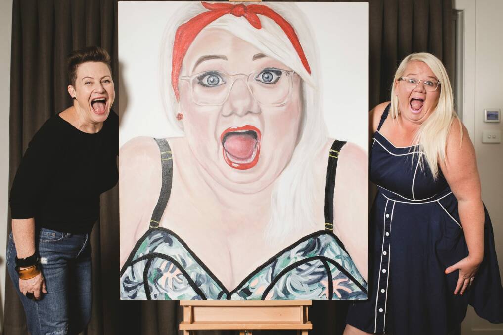 Artist Jenny Blake painted a portrait of Canberra Times journalist Bree Winchester for the Archibald Prize. Photo: Jamila Toderas