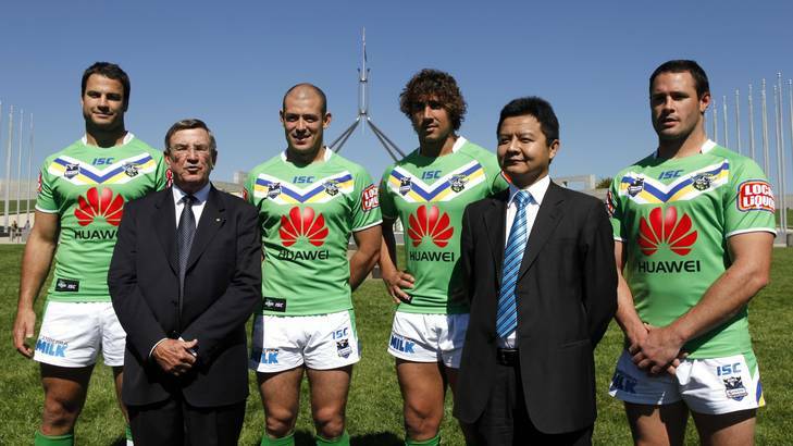 Huawei has sponsored the Canberra Raiders since 2012. Photo: Katherine Griffiths