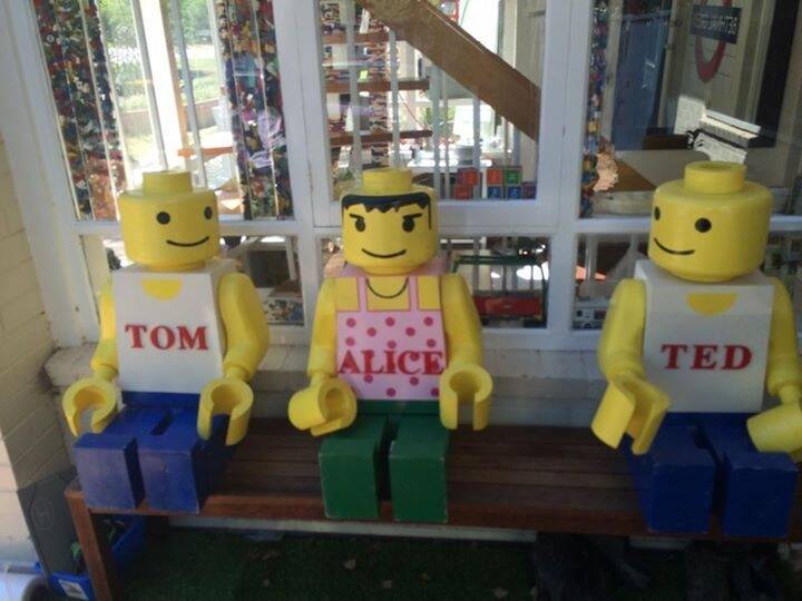 "Alice" the Lego statue back in her rightful spot after she was stolen from a Turner home late last week. Photo: Charlie Bigg-Wither