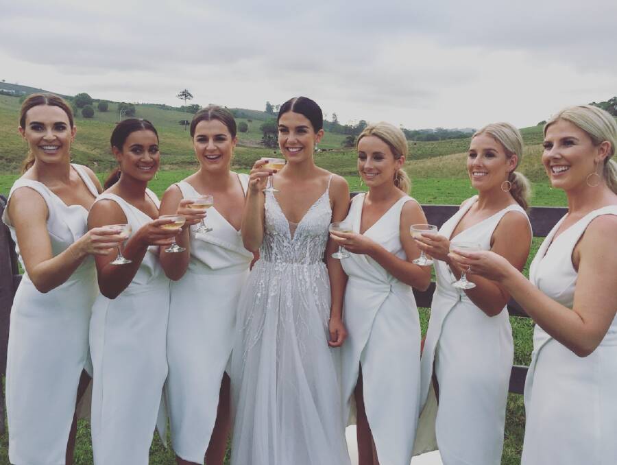 The new Mrs Croker with her bridesmaids. Photo: Supplied