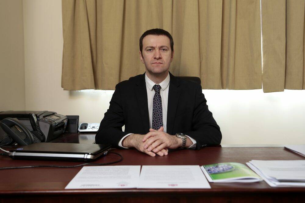 Georgian ambassador Vladimer Konstantinidi in his office at the Embassy of Georgia in O'Malley. Photo: Jeffrey Chan
