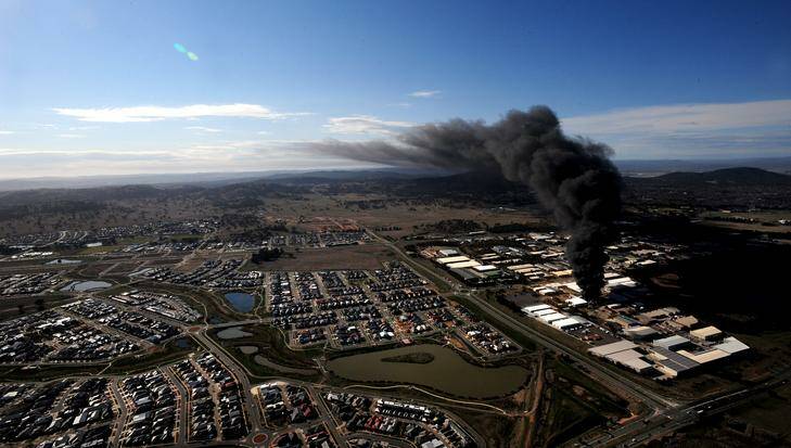 Mitchell explosion and fire - aerial photos. Photo: Karleen Minney