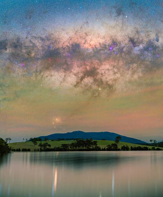 Under the Milky Way, the hulking Gulaga Mountain (Mt Dromedary) near Narooma is a sacred place for the Yuin Nation. Photo: www.instagram.com/sethlazar