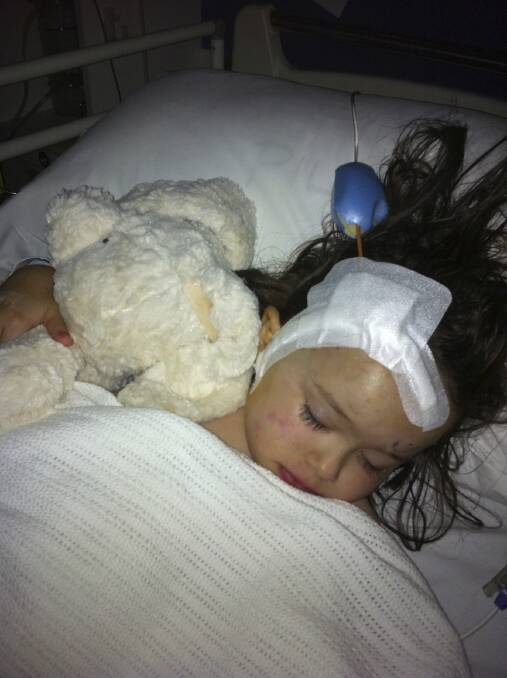 Audrey Anderson when she was five-years-old following treatment with proton therapy. Photo: Supplied