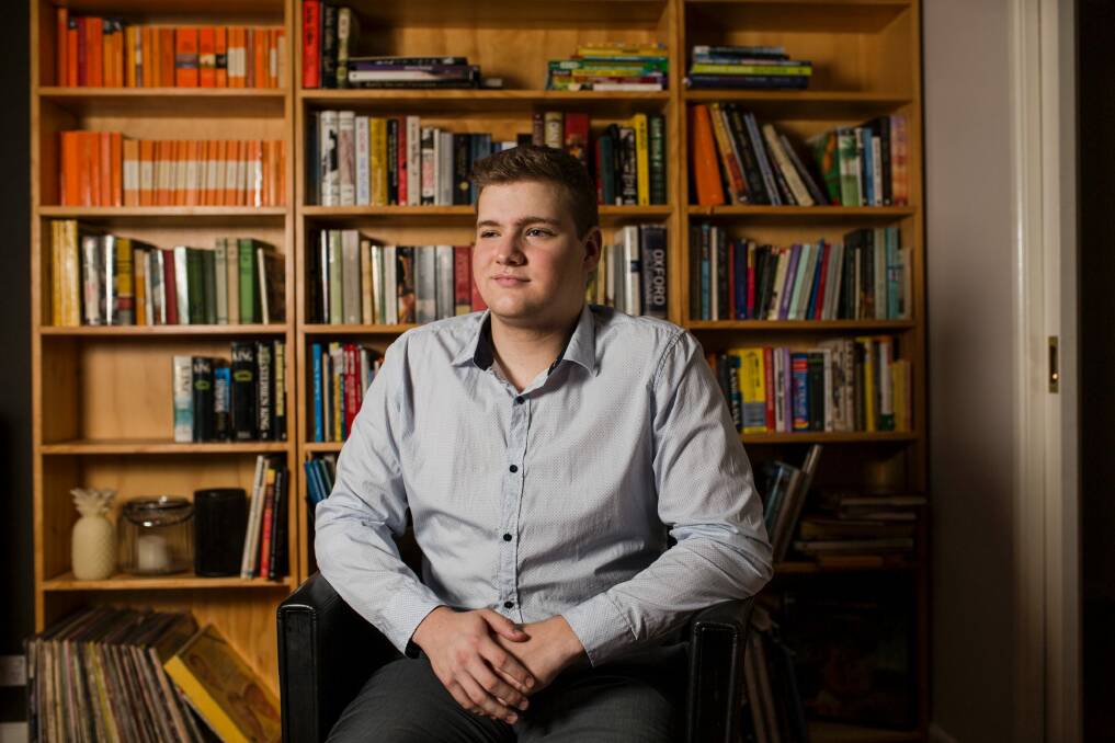 Kieran Heid is a Gungahlin College student who has received a main round offer at UC. Photo: Jamila Toderas Photo: Jamila Toderas