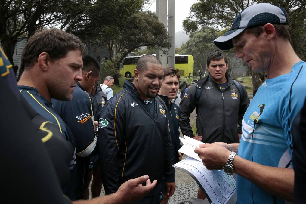 Being careful : ACT Brumbies coach Stephen Larkham says the players are aware of the dangers of what they put in their bodies. Photo: Jeffrey Chan