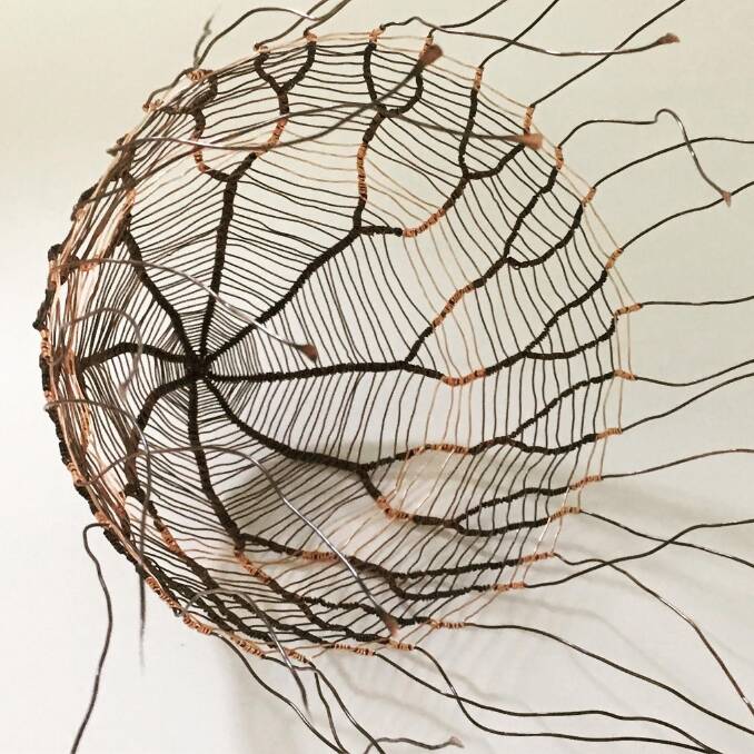 Sally Blake, Sprouting, 2017, patinated copper wire, 23 x 14 x 14 cm. Photo: Courtesy of the artist