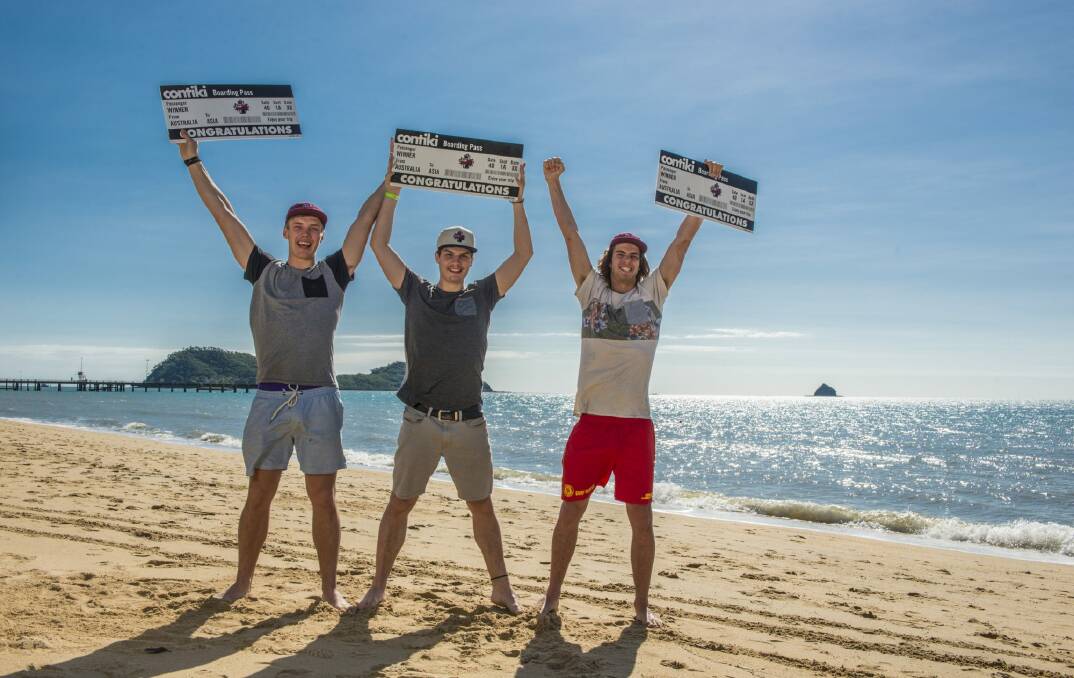 Daniel Tuddenham, Rhys Hartwig and Jack Hall - who won the Red Bull Can You Make It? competition. Photo: Supplied