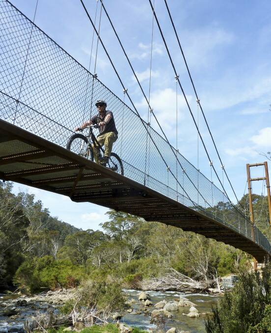 Cycling the Thredbo Valley Track. Photo: Tim the Yowie Man