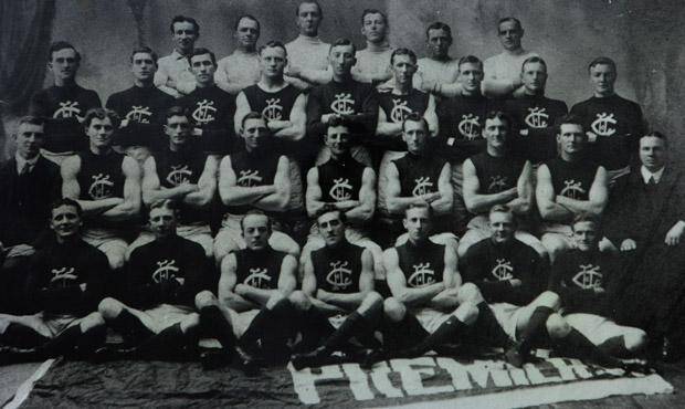 War-interrupted play: Carlton Premiers in 1915. Photo: Supplied
