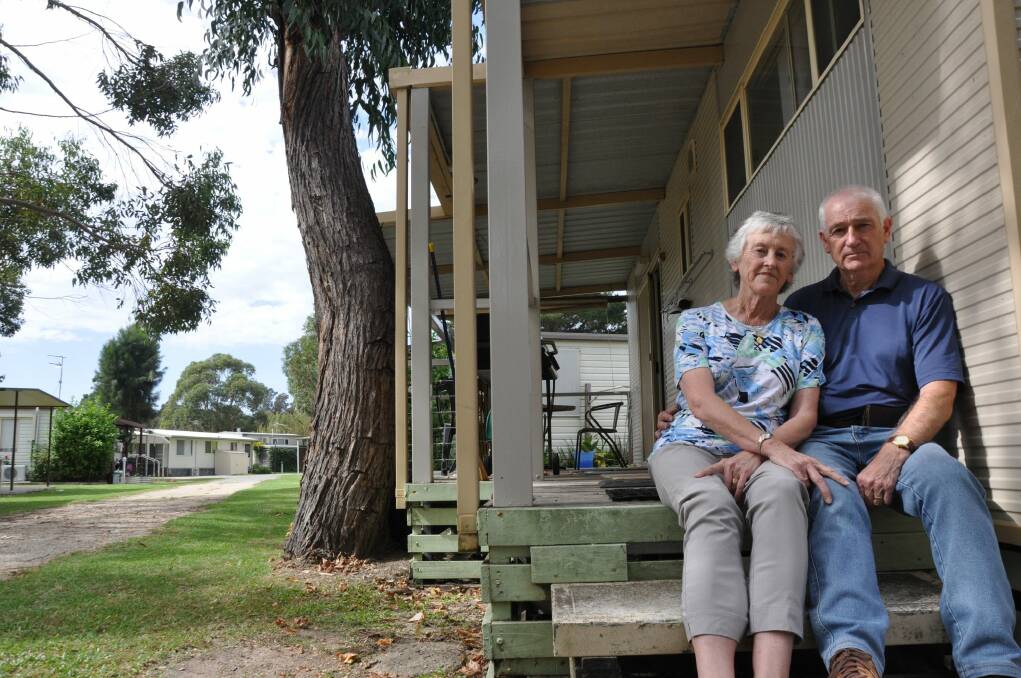 Canberra couple Elizabeth and Robin Turnbull outside their cabin. Photo: Kerrie Oconnor