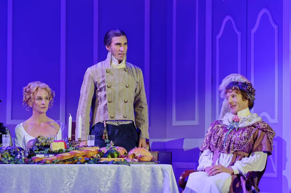 Anna Steen, left, Dale March and Nathan O' Keefe in <i>Sense and Sensibility</i>. Photo: Chris Herzfeld