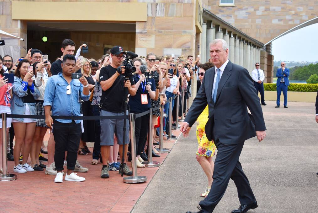 The Duke was met by a small crowd of students at Bond University. Photo: Bond University