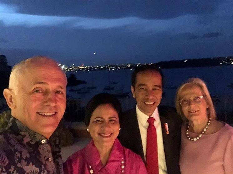 Malcolm Turnbull and Joko Widodo, pictured here in a selfie with their wives, are known to get along well. Photo: Instagram/turnbullmalcolm