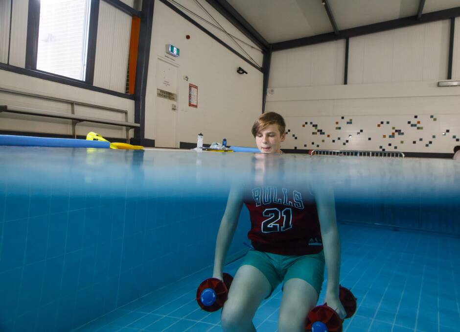 TJ Campagna during one of his hydrotherapy sessions. Photo: Sitthixay Ditthavong