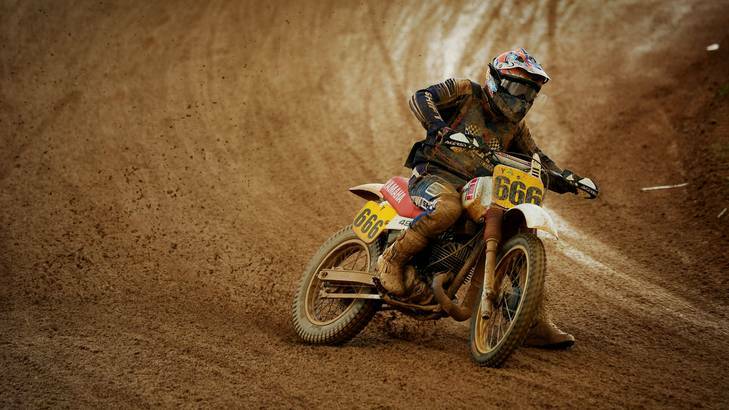 Ashley Wilesmith in action at the Australian Classic Dirt Track Championships at Pialligo. Photo: Colleen Petch