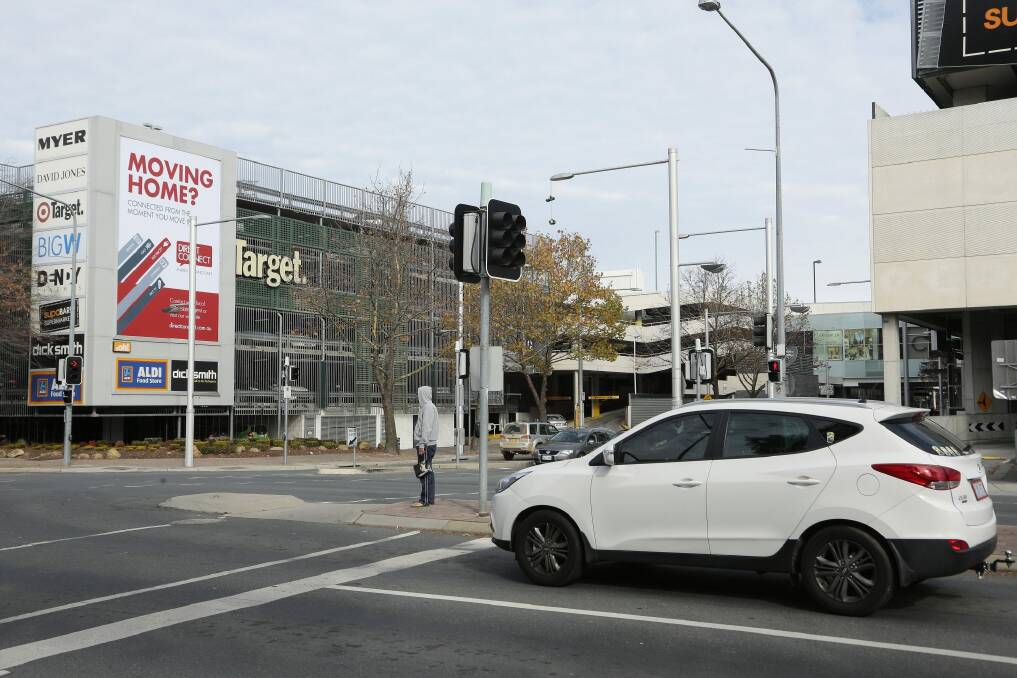 Advertising on the outside of the Canberra Centre. Photo: Jeffrey Chan