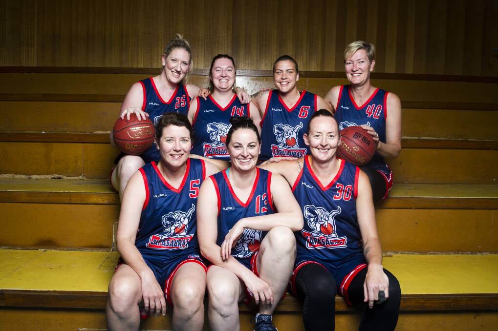 The "Capasauras" team of WNBL champions is dominating the Basketball ACT competition. Photo: Dion Georgopoulos
