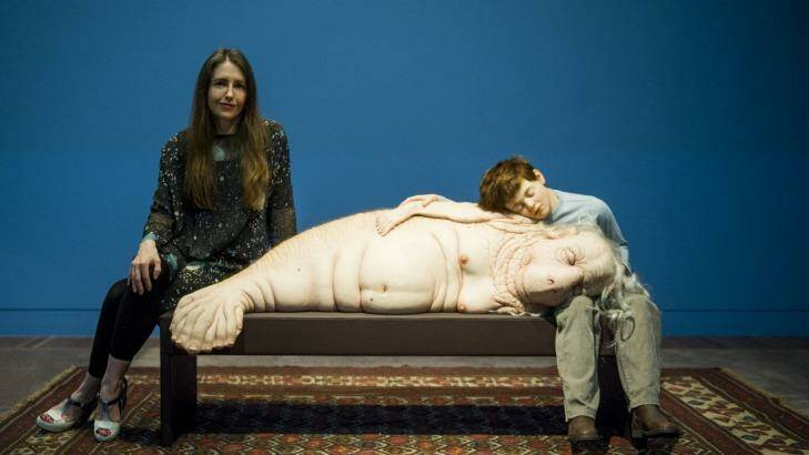 Patricia Piccinini at the opening of the <i>In The Flesh</i> exhibition at the National Portrait Gallery.  Photo: Jay Cronan