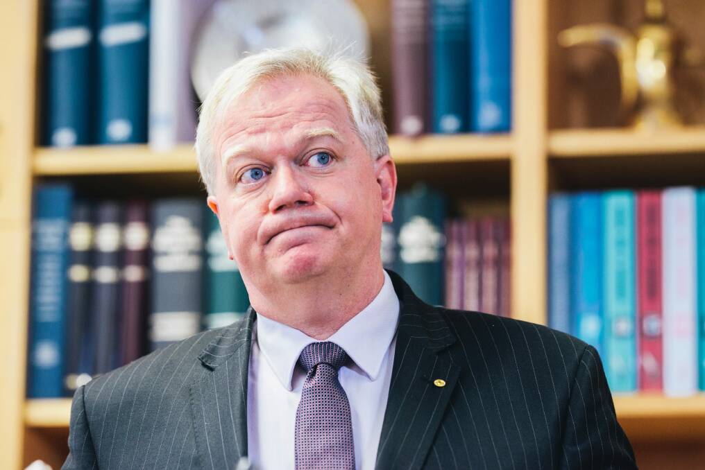 ANU Vice Chancellor Brian Schmidt speaks to media following the release of the 'Change The Course' report on sexual assault and harassment at universities. Photo: Rohan Thomson