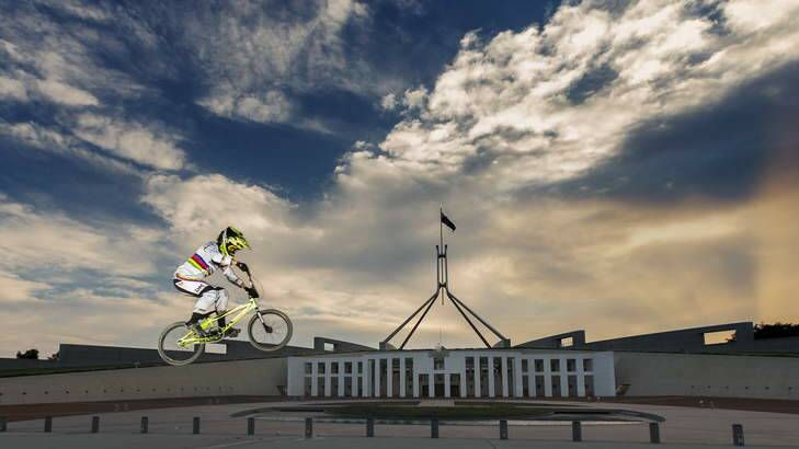ACT Australia day ambassador Caroline Buchanan at Parliament House. Photo: Adam McGrath/HCreations