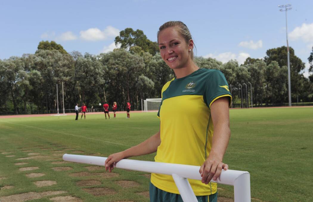 Canberra athlete Kelsey-Lee Roberts will be among the favourites in the women's javelin at the Australian Athletics Championships in Brisbane this weekend. Photo: Graham Tidy